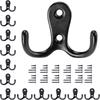 10/5Pcs Coat Hooks Wall-Mounted 2 Hole Towel Hanger For Coats Hat Clothing Home Storage Hook Wall Hook Towel Hanger For Hardware