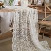 White Hollow Lace Tablecloth Desktop Decoration Cake Photography Background Cloth Embroidered Minimalist Breathable Table Cloth
