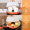 Aieve [Steamer with Lid and Plate] Steamer Plate Lid, Silicone Steamer Plate Cover, Foldable, Steamed Food Cookware, Steamer, Support Lid