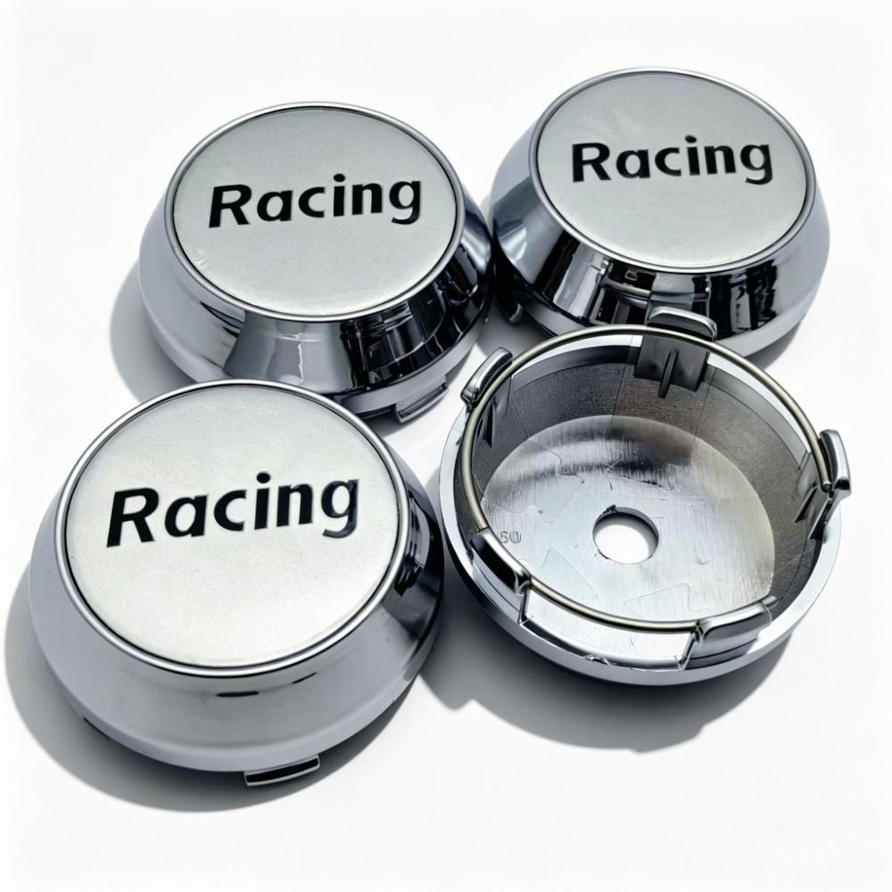 

4pcs Racing Sport Letters Logo Badge Car Wheel Center Caps 60MM Clips 56MM Wheels Hub High Cap Rim Hubcaps Cover Car Accessories Racing Badge&4pcs High Caps