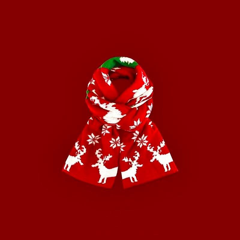 New Christmas Scarf Women's Versatile White Imitation Cashmere Elk Scarf New Red Scarf