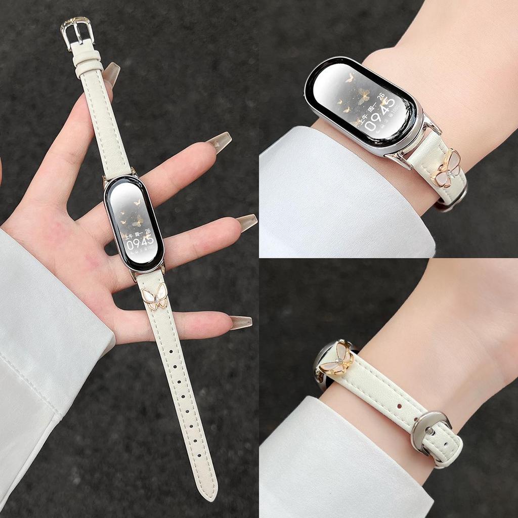 Compatible con Xiaomi Smart Band 10: Nueva Correa de Cuero con Hebilla de Mariposa y Diseño de Cintura Delgada para Mujer, Habilitada para NFC.