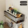 Punch-Free Wall-Mounted Kitchen Storage Shelf with Knife Holder