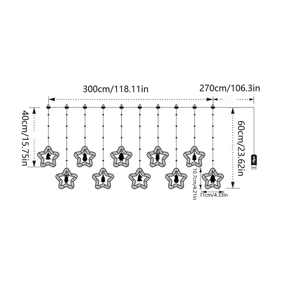 Christmas Tree Lights Christmas Lights For Window Waterproof Holiday Decor Aesthetic Lighting Dimmable For Indoor Patio Tree