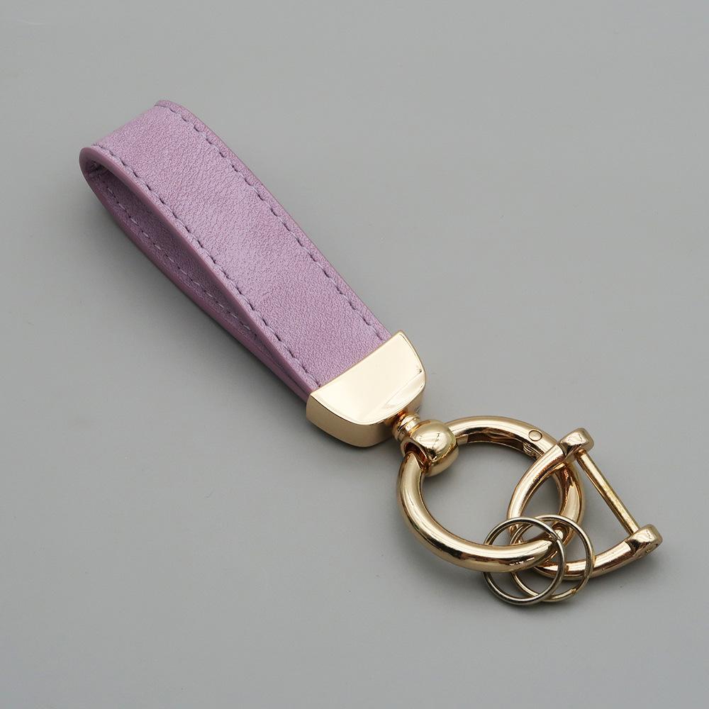 Custom LOGO Suede Leather Keychain Vintage Laser Engrave Car Key Ring Holder for Men and Women Personalized Key Chains Ring