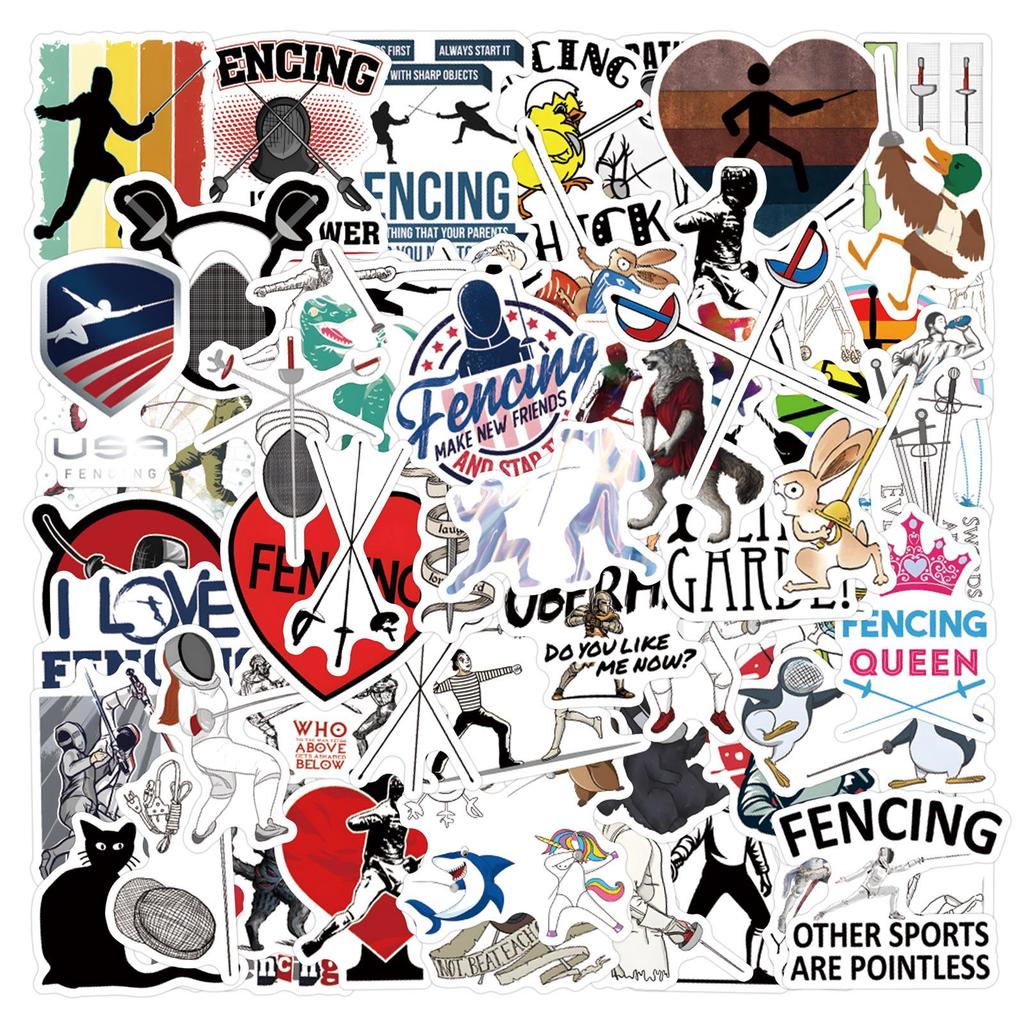 55 Sports Cartoon Sword Stickers: Planner, Stationery, Water Bottle, Computer Decoration, Waterproof