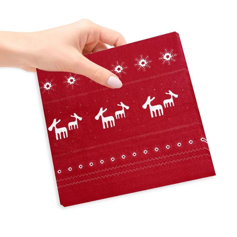 20pcs/Pac 33*33cm 2-Ply Disposable Party Napkin Christmas Pattern