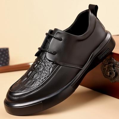 Padrão Crocodilo Sapato Social Masculino Formal de Amarrar Oxfords Sapatos Couro Genuíno Sapatos de Condução Elegante Homem Casual Negócios Calçado