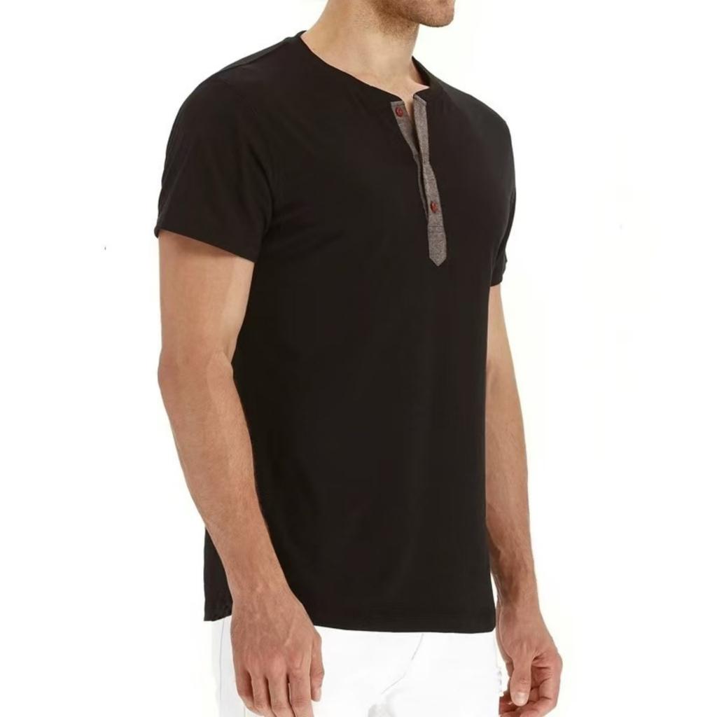 Men's Casual Sports -color T-shirt And Shirt, Men's Round-neck Short-sleeved Top