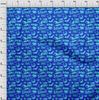 oneOone Cotton Flex Blue Fabric Halloween Craft Projects Decor Fabric Printed By The Yard 40 Inch