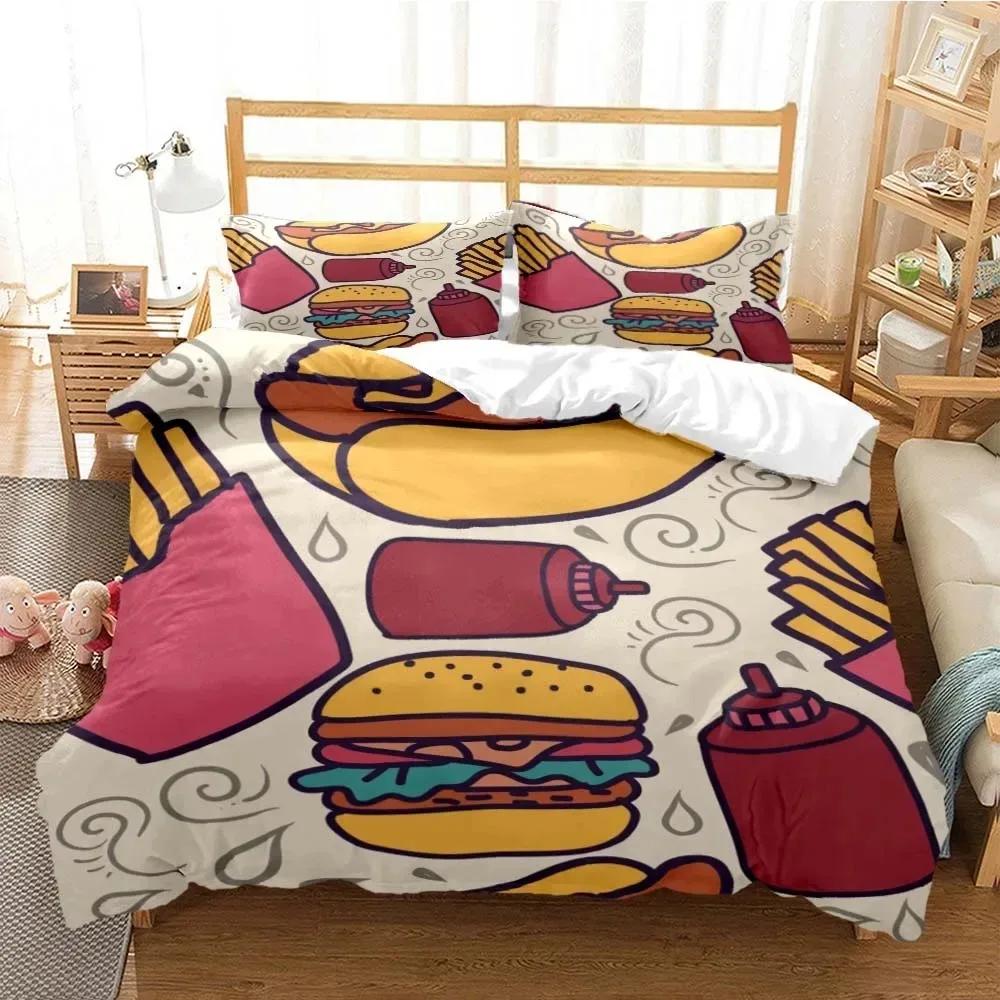 Cartoon Cute Print Digital Print Polyester Bedding Sets Boys Covers Boys Bed Linen Set Teens Bedding Set