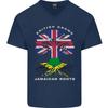 British Grown Jamaican Roots Jamaica Flag Mens V-Neck Cotton T-Shirt