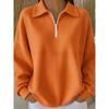 YYFS Women's Fashion Casual Solid Color Print Spring Fall Long Sleeve POLO Neck Pullovers & Long Sleeves