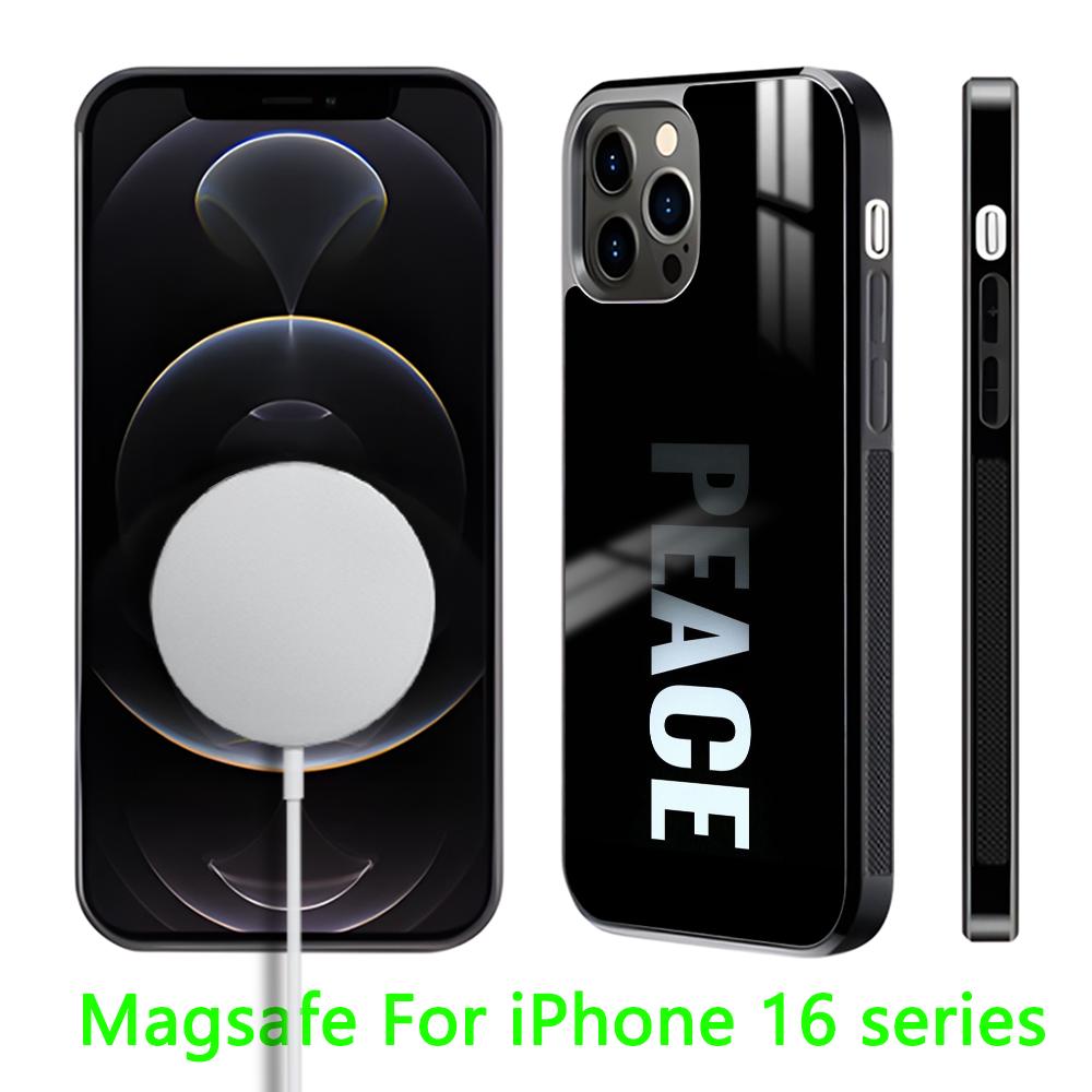 For Peace no War Phone Case For iPhone 16 15 14 13 12 11 Pro Max Plus Mini Magnetic Magsafe Wireless Charging Cover