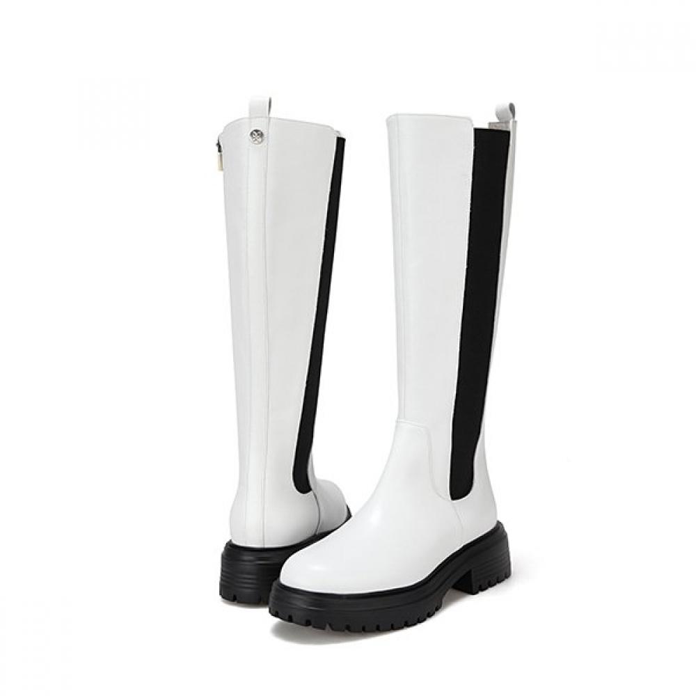 BARBARA Leather Daily Basic 5.5cm Long Boots Bbe836wt