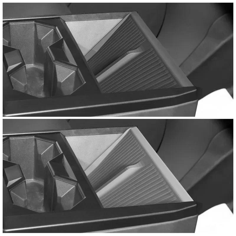 For Tesla Cybertruck 2025 Central Control Wireless Pad Car Accessories Pickup Truck Mobile Phone Non-slip Storage Mat Silicone