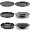 Japanischer Melaminteller Schwarz Speiseteller Kochgeschirr Rind Flacher Teller Hotel