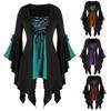 Women Plus Size Long Sleeve Tops Sequined Blouse Gothic Tunic Tee