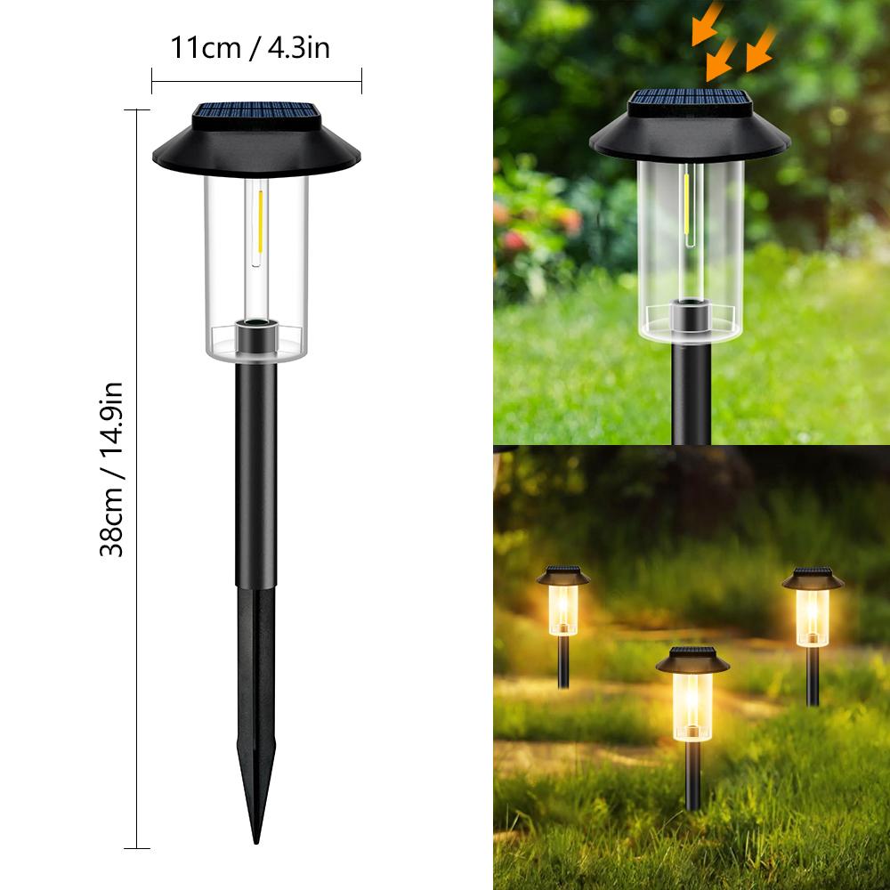 2 Pack Solar Lights Outdoor Waterproof Bright Solar Pathway Lights Auto On/Off LED Landscape Lighting for Yard Garden Walkway