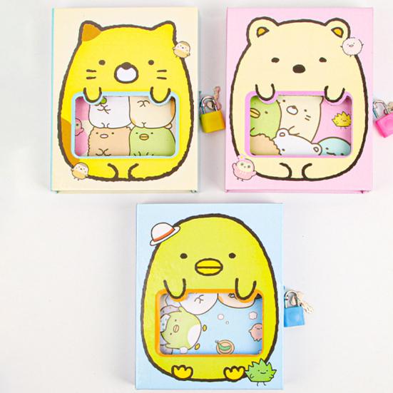 Diary Notebook with Lock Cute Pattern Smooth Writing Creative Password Book Cartoon Diary Child Gift