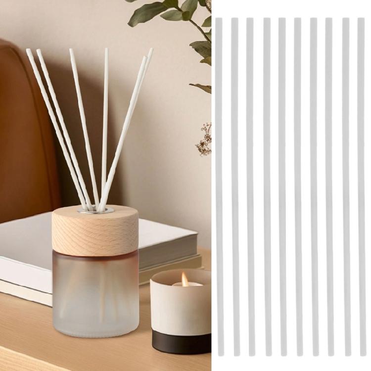 10 Pack Fiber Aromatic Diffuser Sticks 20cm Length 4mm Diameter Suitable For Bedrooms Desks Lounges Home Office Spa Use