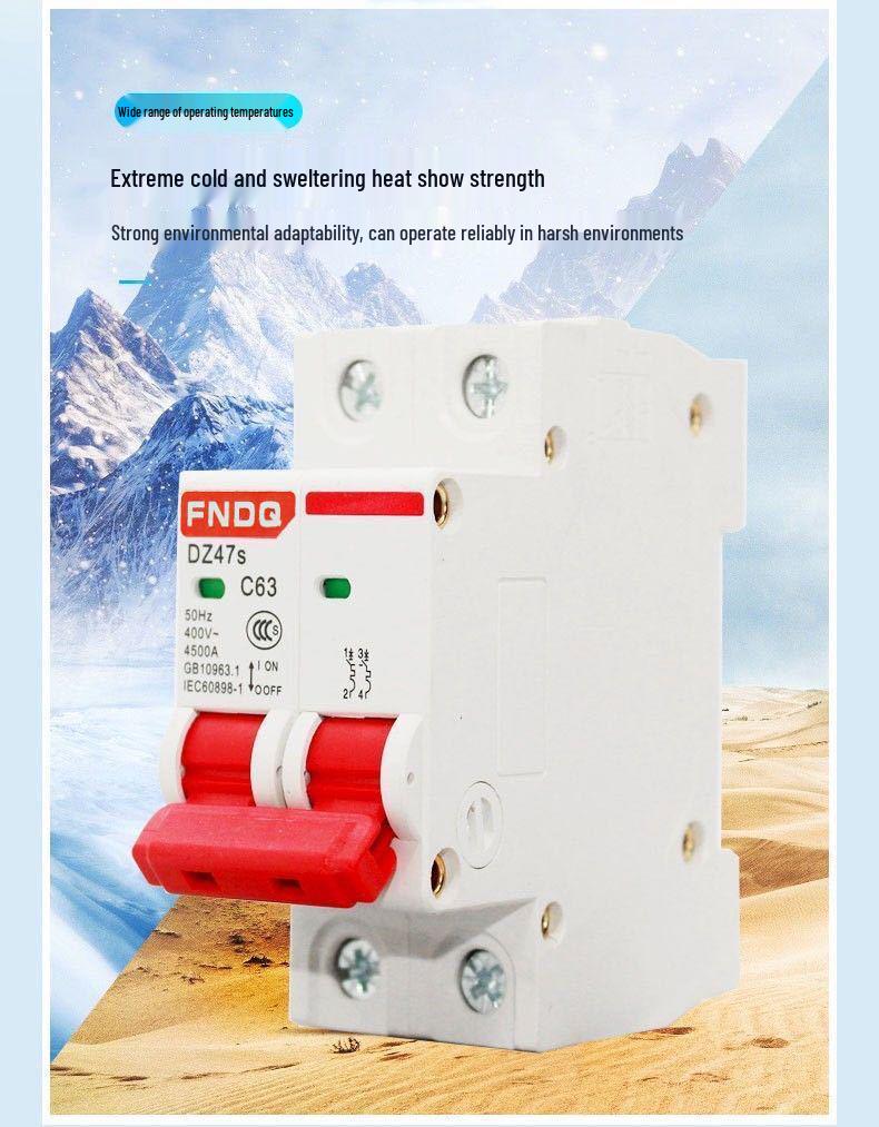Dual-Pole Residual Current Circuit Breaker with Leakage Protection - 220V Electric Safety Switch