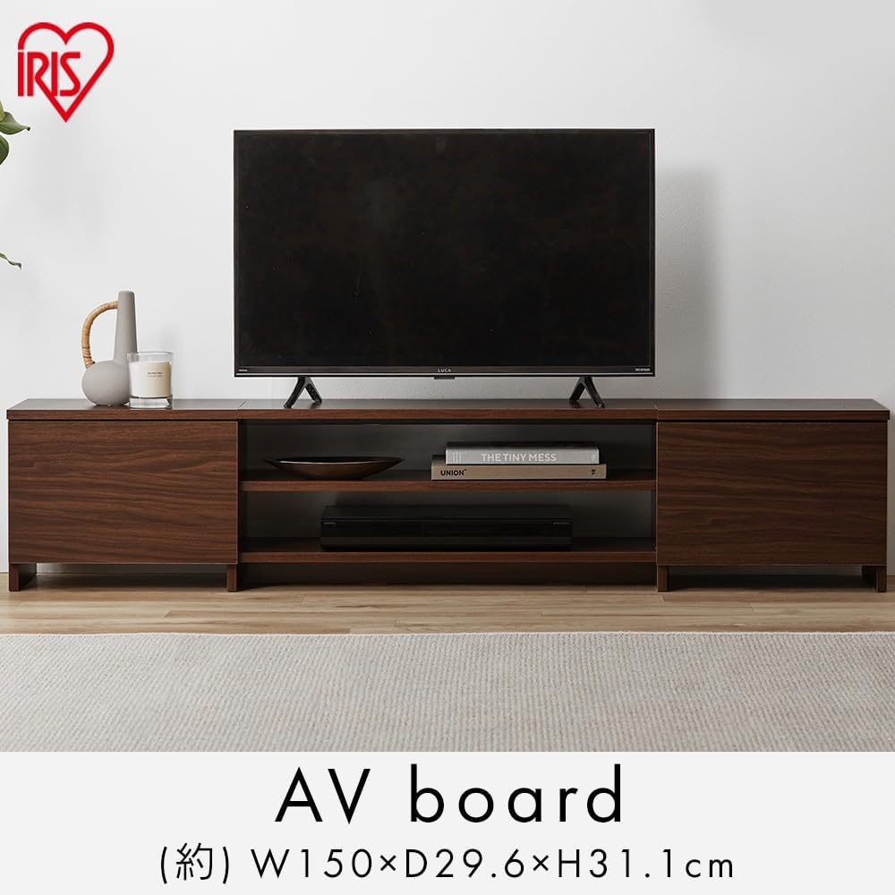 [Amazon.co.jp Exclusive] [Supports up to 60 inches] Iris Ohyama TV Stand "Hidden Storage" AV Board Lowboard Storage Shelf Box Type Approx. 150cm (W) x