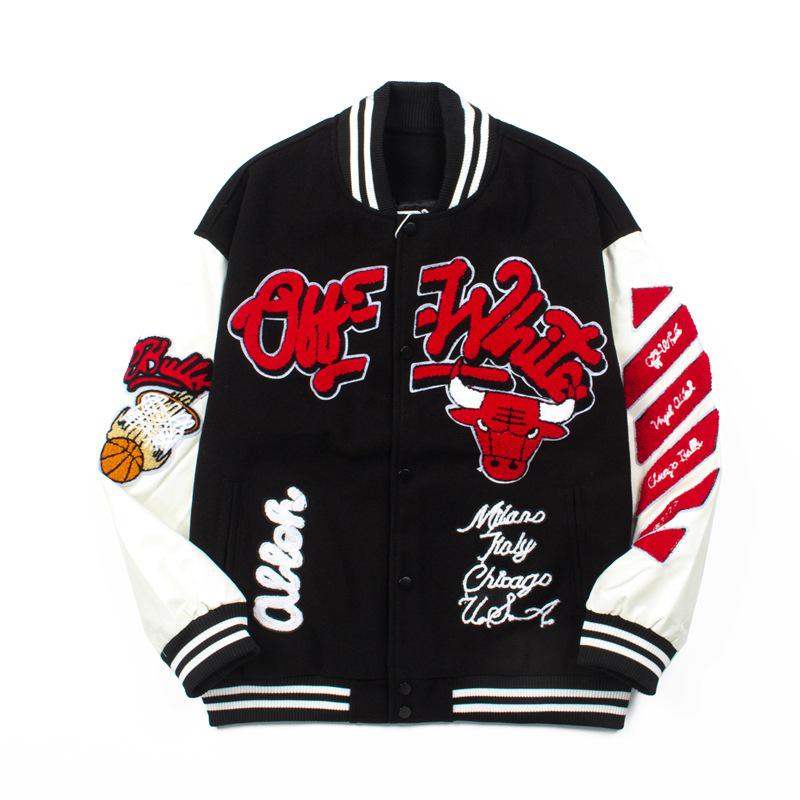 

Бейсбольная куртка Moon Letter унисекс 2024 года весна/осень Double Extra Large чёрный