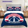 Washington Wizards Pattern Bedding Quilt Set Quilt Cover Pillowcase Home Decoration Birthday Gift (1 * duvet cover + 2 * pillowcase, without core)