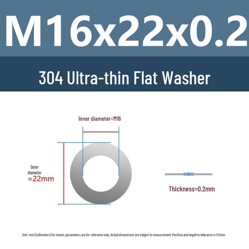 Yigu 304 Stainless Steel Flat Washer Shim Ring (Sizes M3, M4, M5, M8)