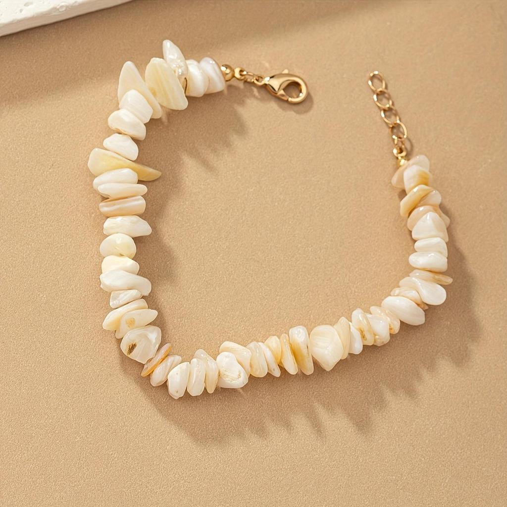 Exclusive Handmade Colorful Seashell Stone Bracelet