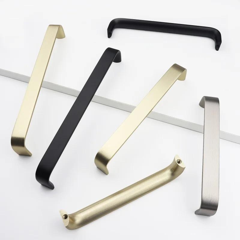 Modern Aluminum T Bar Pulls Kitchen Cabinet Handles Door Drawer Knobs Wardrobe Furniture Hardware Home Decoration