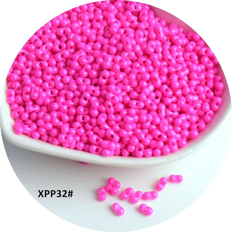 2x4mm Solid Color Glass Peanut Beads for DIY Jewelry & Hair Accessories