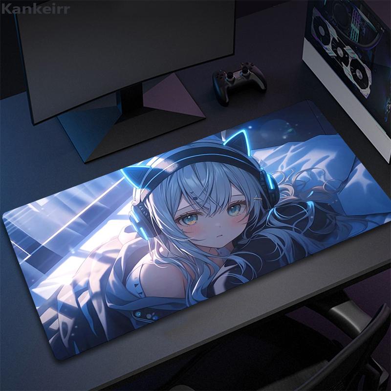 Anime Girls Cute Pink Mousepad Large Computer Gaming Accessories xcm Gamer Professional Premium Mouse Mat Kawaii Desk Mats