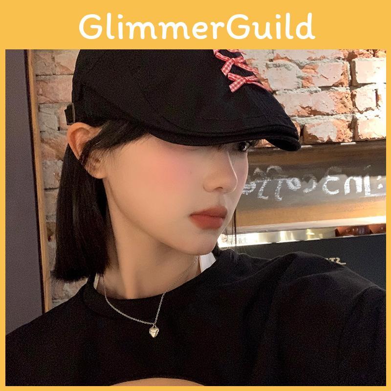 Adorable Beret Vintage For Women In Black 2023 Cotton Blend Sweet Newsboy Cap