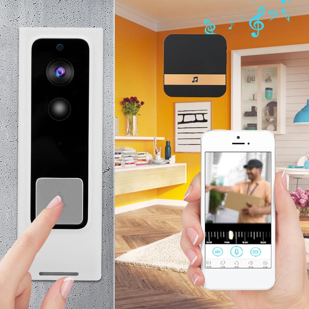 720P HD Wireless WIFI Doorbell Security Smart Video Doorbell Ir cUT Intercom(WIFI+2Dingdong )