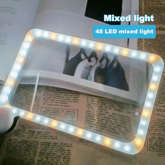 1 Set Handheld Magnifier Adjustable Handle Comfortable Grip Brightness 5X LED Magnifying Glass Repair Tool Household Supplies