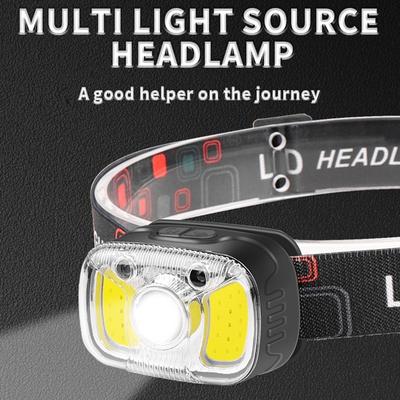Lampe frontale LED lampe de poche extérieure montée sur la tête lumière de pêche Usb Rechargeable double Source de lumière phare puissant lumières de cyclisme