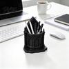 Vintage Style Desk Accessories 3D Printed Gothic Cathedral Pen Holder, Academia Church Pointed Arch Window Decor Castle Pencil Cup, Large Desktop