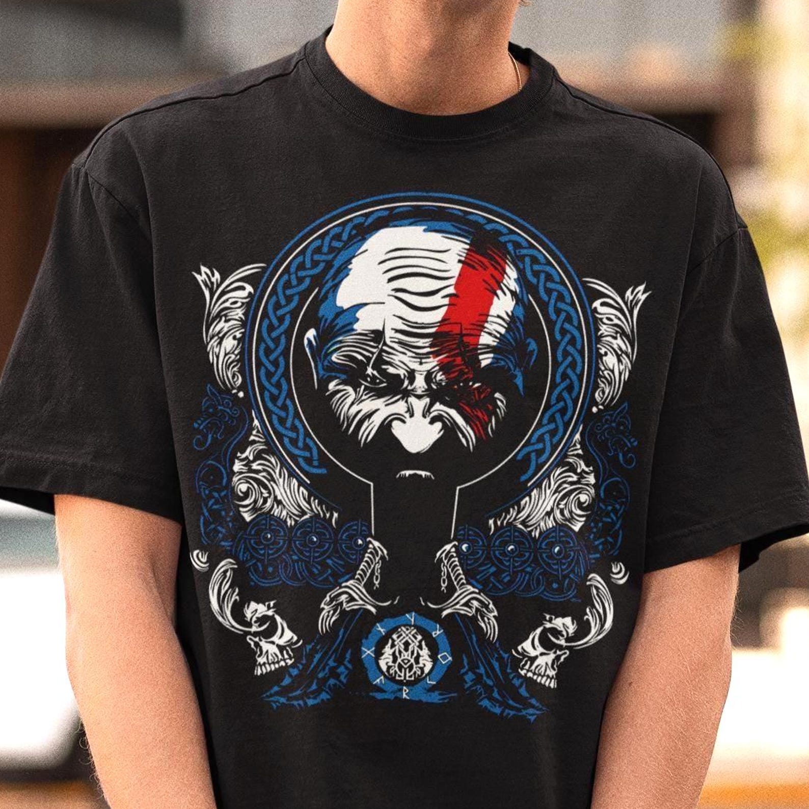 God of War Kratos Shirt - Video Game T-shirt,GOW4 Tee,Kratos Merch L