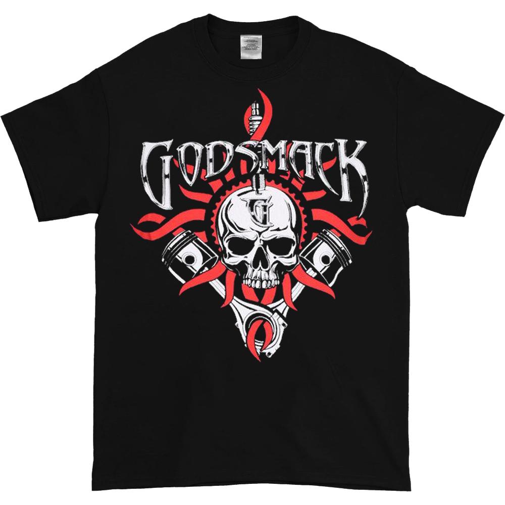 

GODSMACK PACKAGED CHROME PISTONS ЧЕРНАЯ футболка унисекс