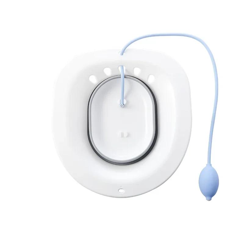 Bidé Sanitário Dobrável Portátil para Massagem Banheira de Assento Autolimpante para Grávidas Idosos Pacientes Pós-parto Banheira Medicamentosa