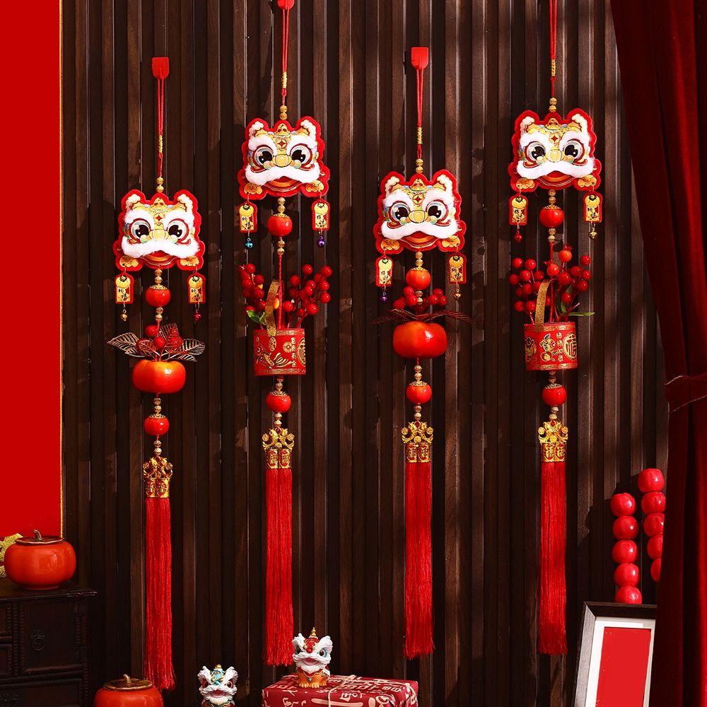 New 2026 New Year Pendant Year of the Horse Flower Pendant Red Lucky Entrance Door Decor Festive Atmosphere