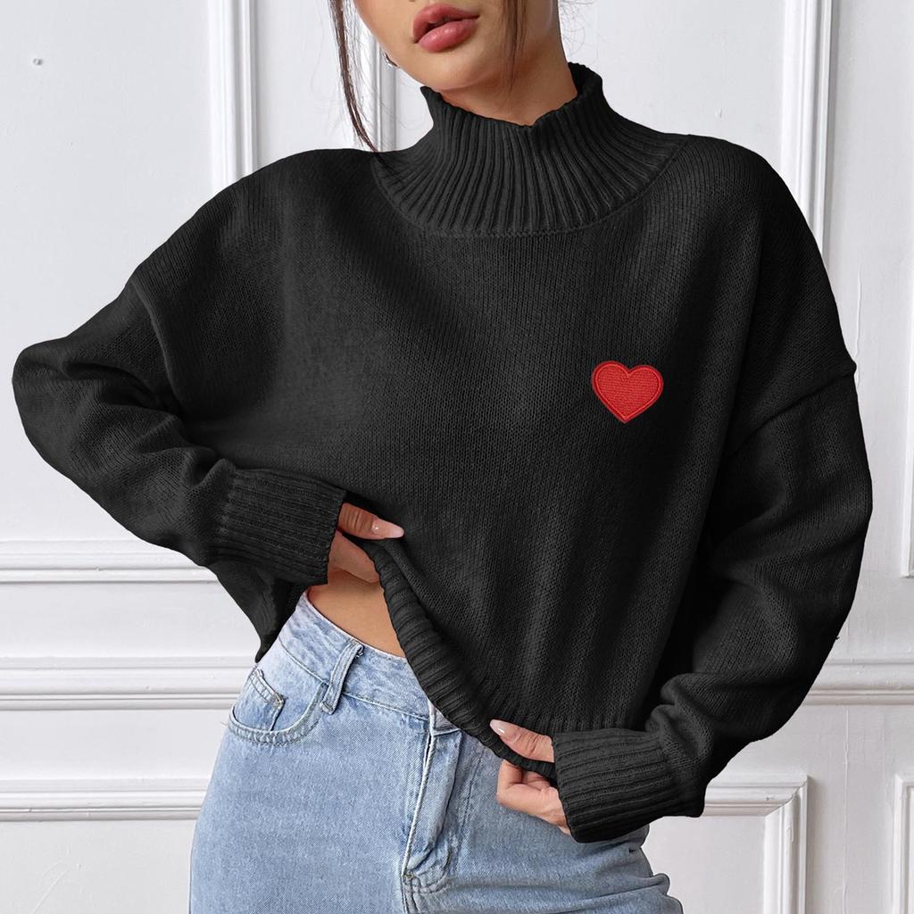 Women's Casual Fashion Comfortable Deep Turtleneck Pullover Loose Casual Bottoming Sweater