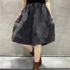 Black Washed Denim Wide Leg Pants for Women Loose Casual Denim Shorts Female Fashion The Five Part Pants Are Short Pants Women Summer