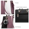Women Shoulder Bag Stylish Large Capacity Pu Leather Color Block Handbag for Work Daily Purple One Size