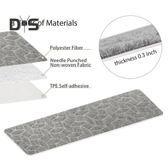 Non-Slip Stair Mat Self-adhesive Strong Adhesion Easy Installation No Cutting Reusable Embossing Stair Floor Mat Washable Dorm Home Stair Rug