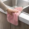 1 Pcs Hanging Coral Fleece Hand Towel Cloth Kitchen Dishwashing Scouring Pad Hand Towel Cleaning Strong Absorbent Towels New