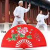Folding Fan, Chinese Style, for Kung Fu, Tai Chi, and Dance, Easy to Open and Close, Folding Fan, Decorative Gift, Includes Fan Bag (Red)
