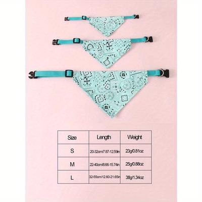 1pc Adjustable Printed PU Pet Bandana With A D-Ring For Medium And Small Dogs, Including A Buckle